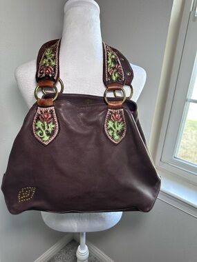 BETSEY JOHNSON Crossbody Hobo Beatnik Leather Y2k vintage